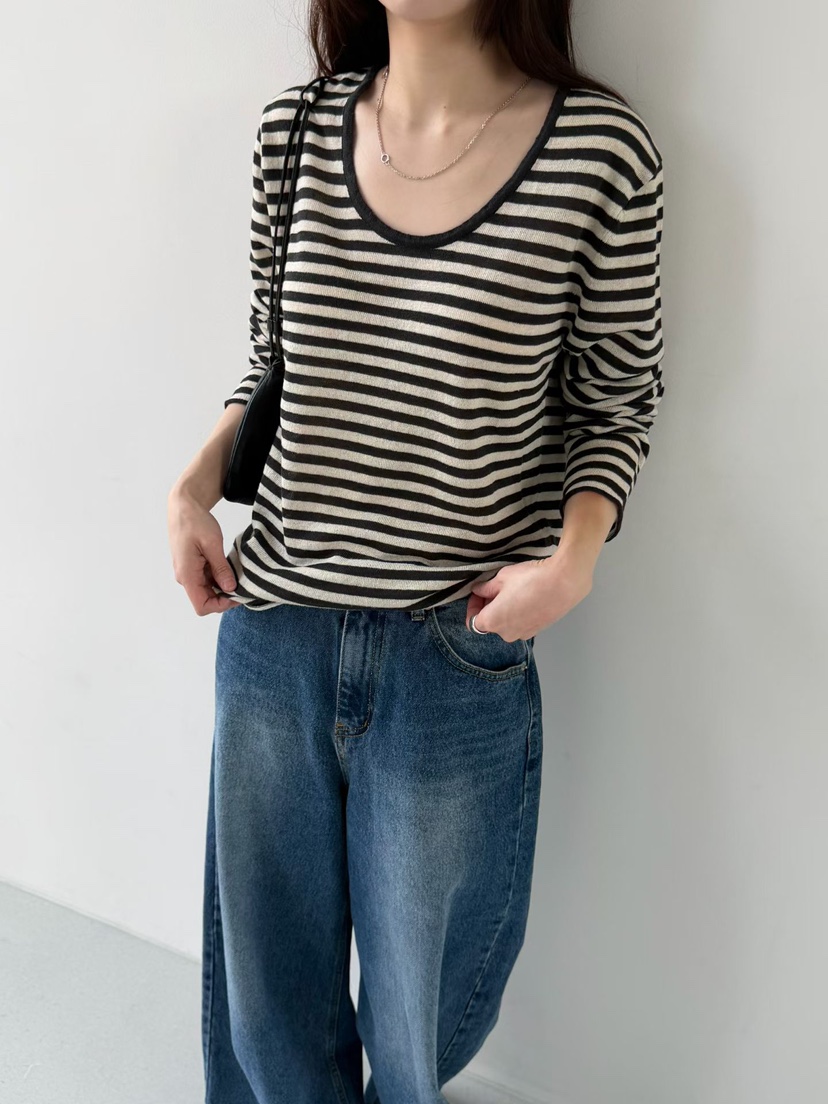 TAF東大門直郵女士新款休閑26春夏人氣推薦職業針織衫亞麻TAF針織衫