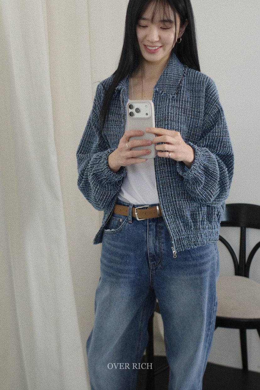 OVER RICH東大門代購女裝新款職業26春夏熱賣夾克粗花呢OVER RICH夾克