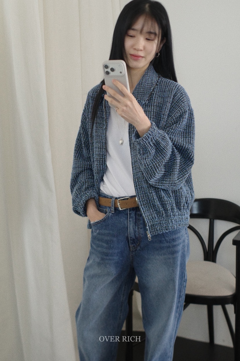 OVER RICH東大門代購女裝新款職業26春夏熱賣夾克粗花呢OVER RICH夾克