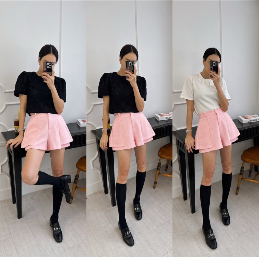 SOUIT東大門實拍女士新品時尚26春夏推薦職業真品短褲粗花呢SOUIT by mabel-L短褲