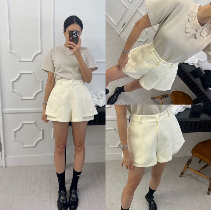 SOUIT東大門實拍女士新品時尚26春夏推薦職業真品短褲粗花呢SOUIT by mabel-L短褲