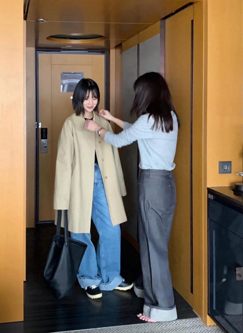 COURGETTE東大門實拍女士新款真品26春夏職業休閑長款風衣COURGETTE長款風衣