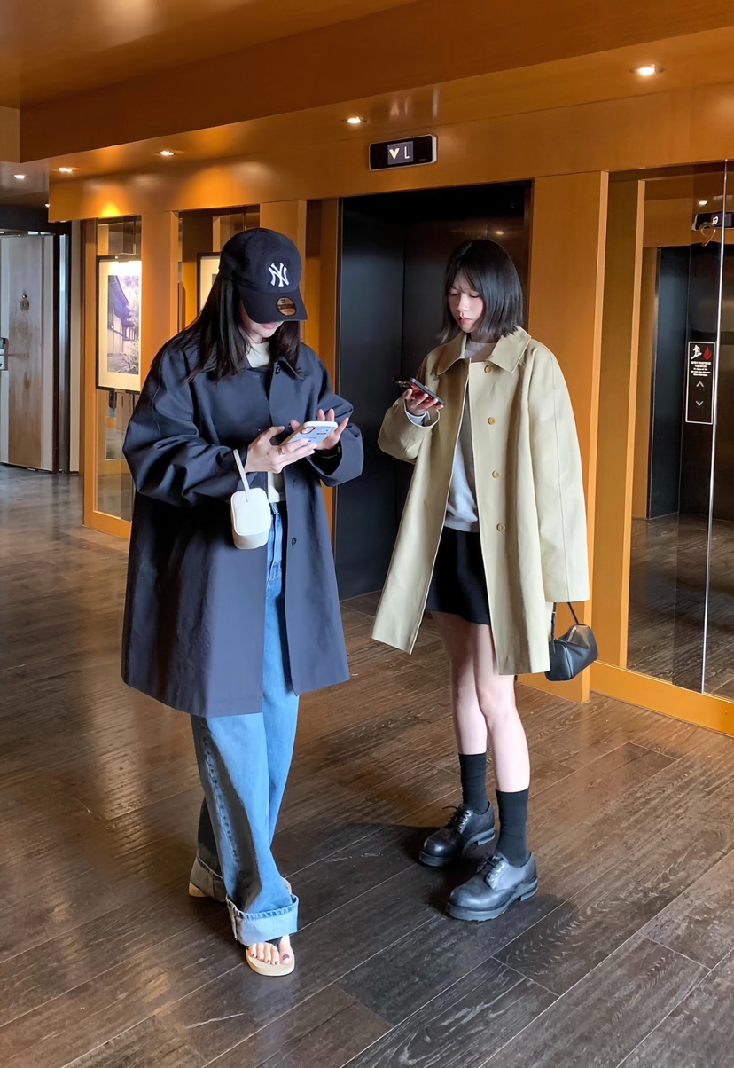 COURGETTE東大門實拍女士新款真品26春夏職業休閑長款風衣COURGETTE長款風衣