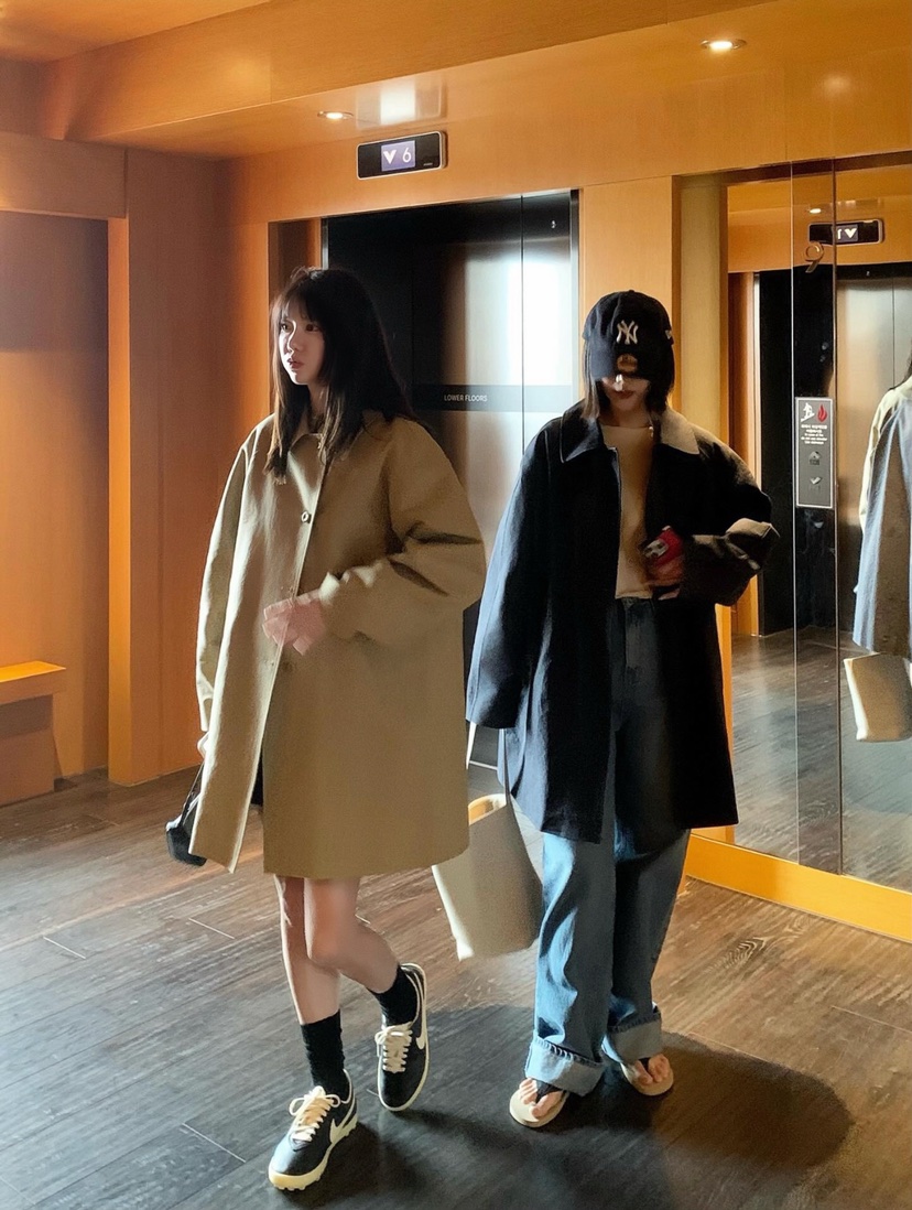 COURGETTE東大門實拍女士新款真品26春夏職業休閑長款風衣COURGETTE長款風衣