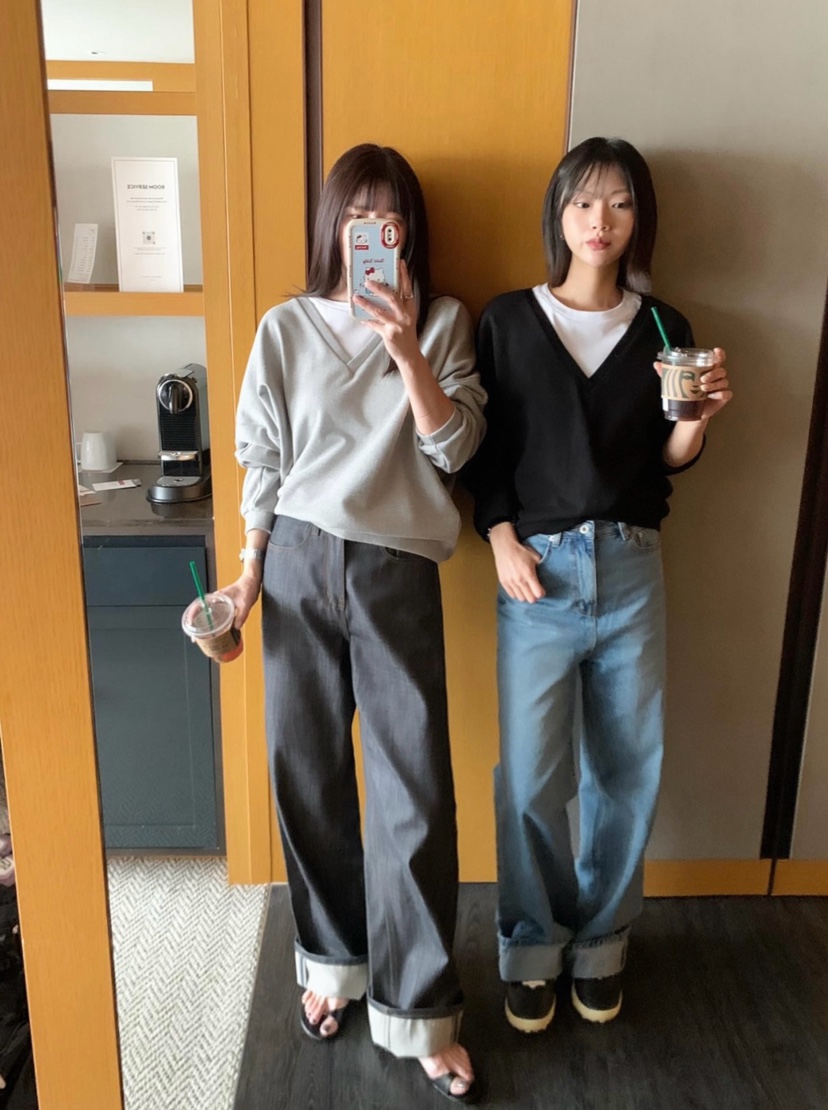 COURGETTE韓國代購女裝新品推薦休閑真品26春夏熱賣牛仔褲COURGETTE牛仔褲