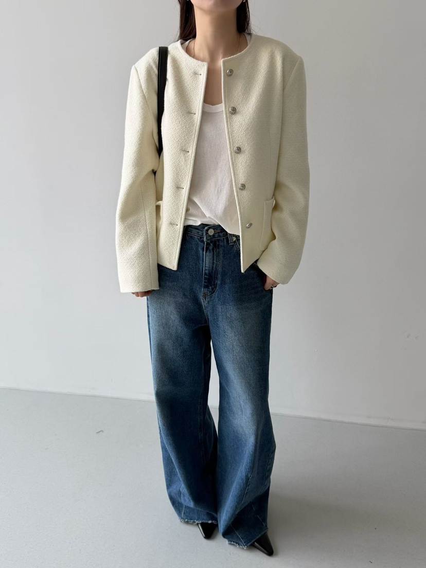 TAF韓國直郵女士新款26春夏熱賣職業真品人氣推薦夾克粗花呢TAF夾克