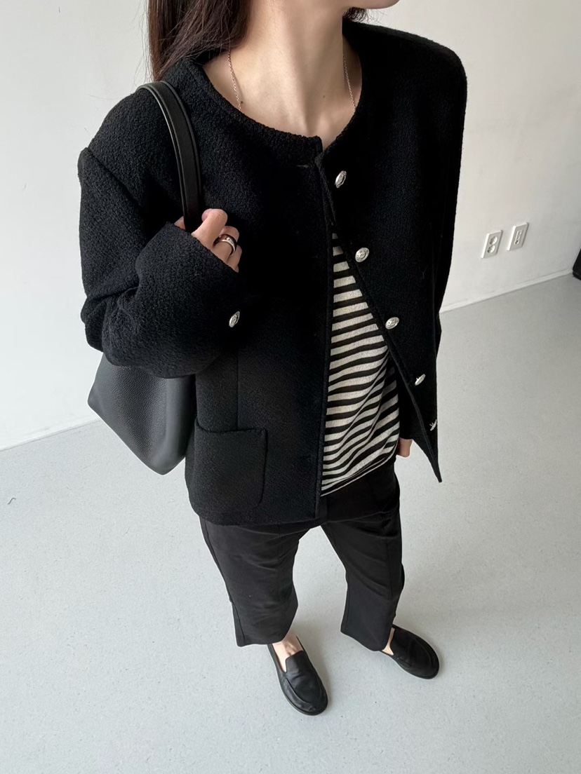 TAF韓國直郵女士新款26春夏熱賣職業真品人氣推薦夾克粗花呢TAF夾克