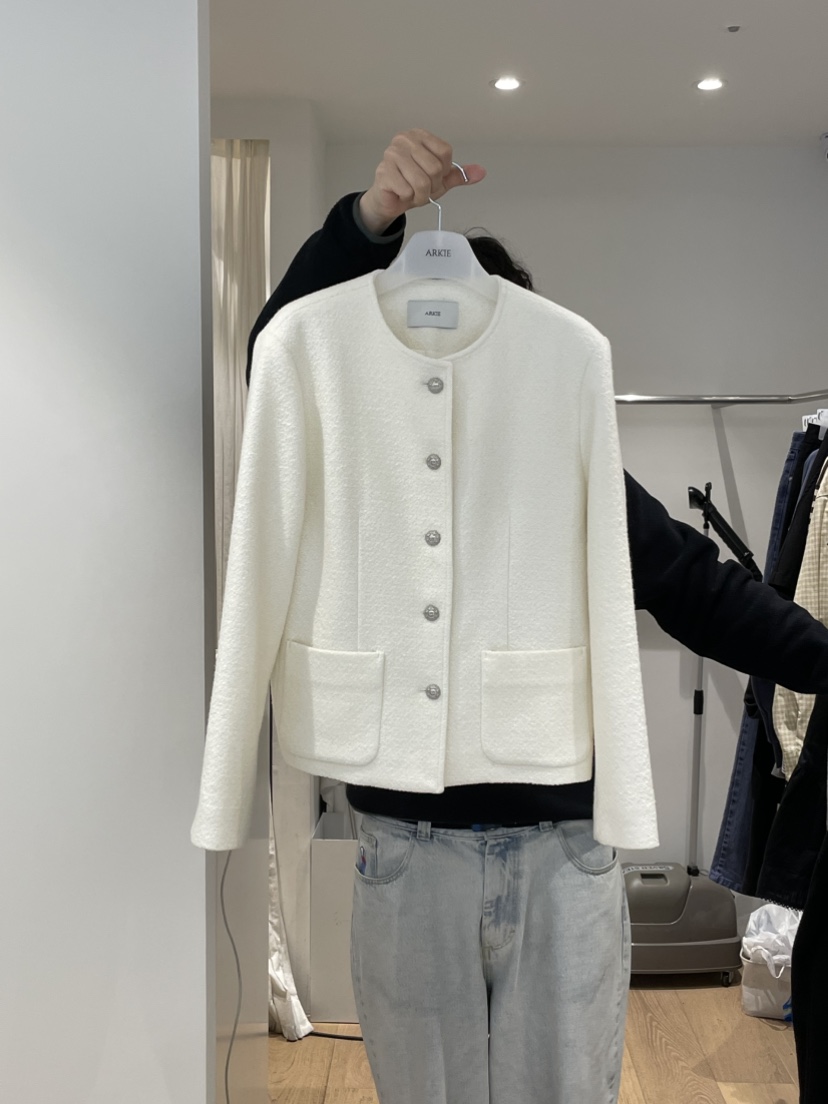 TAF韓國直郵女士新款26春夏熱賣職業真品人氣推薦夾克粗花呢TAF夾克圖色1