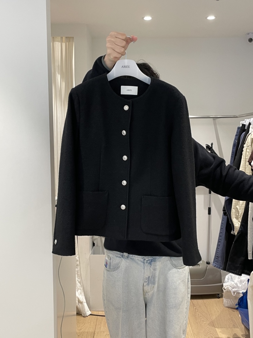 TAF韓國直郵女士新款26春夏熱賣職業真品人氣推薦夾克粗花呢TAF夾克圖色2