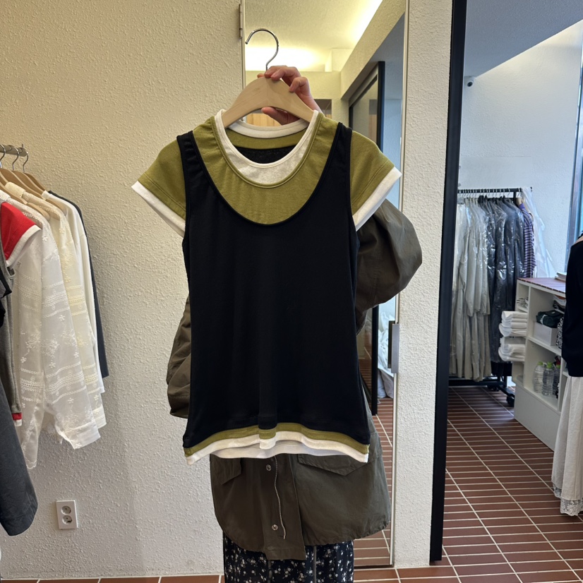 CHOI-L東大門實拍女士新品人氣職業熱賣推薦26春夏T恤假兩件CHOIT恤圖色3