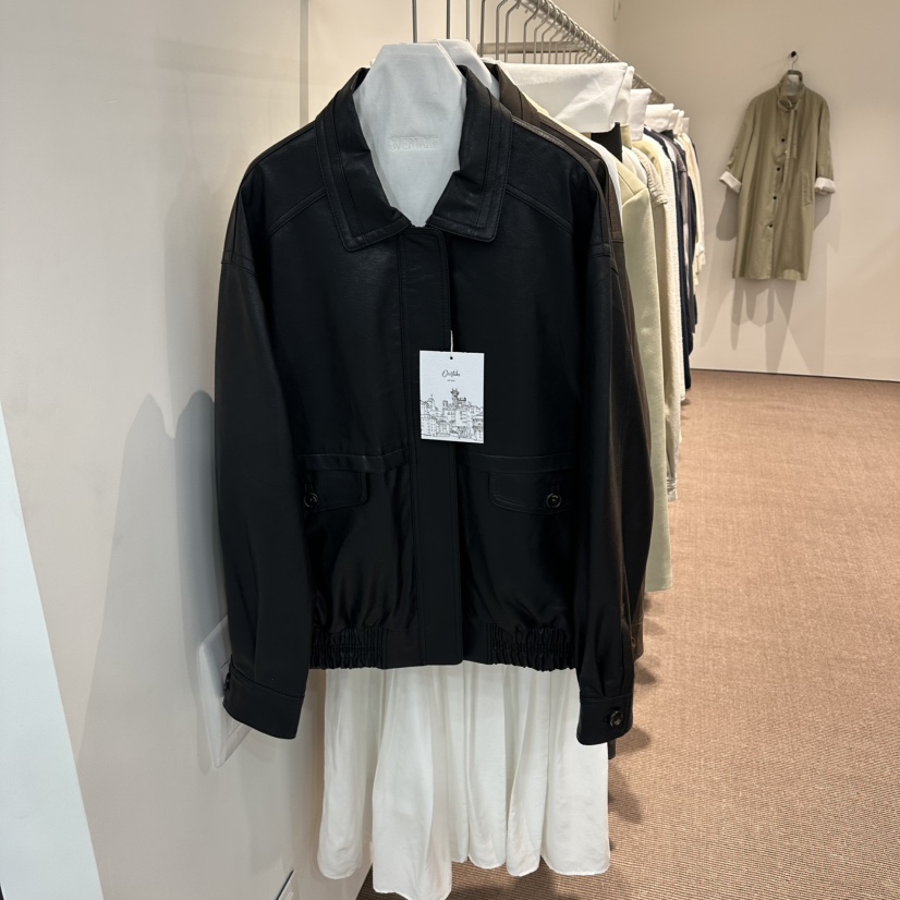 OVERTAKE東大門代購女士新款休閑職業熱賣時尚真品夾克皮革OVERTAKE夾克圖色1黑色
