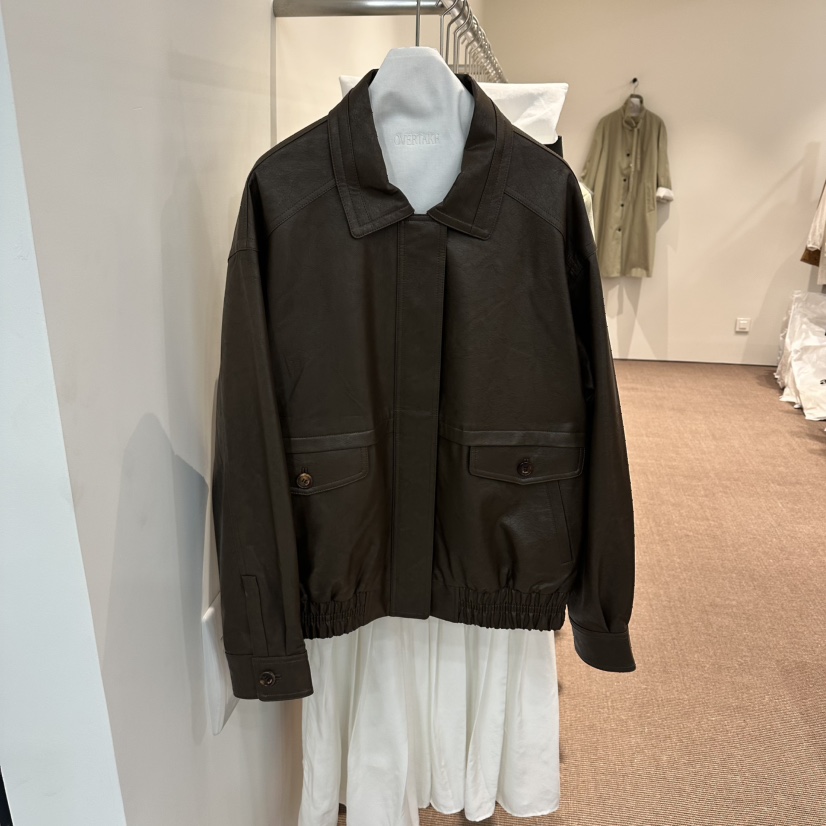 OVERTAKE東大門代購女士新款休閑職業熱賣時尚真品夾克皮革OVERTAKE夾克圖色2棕色