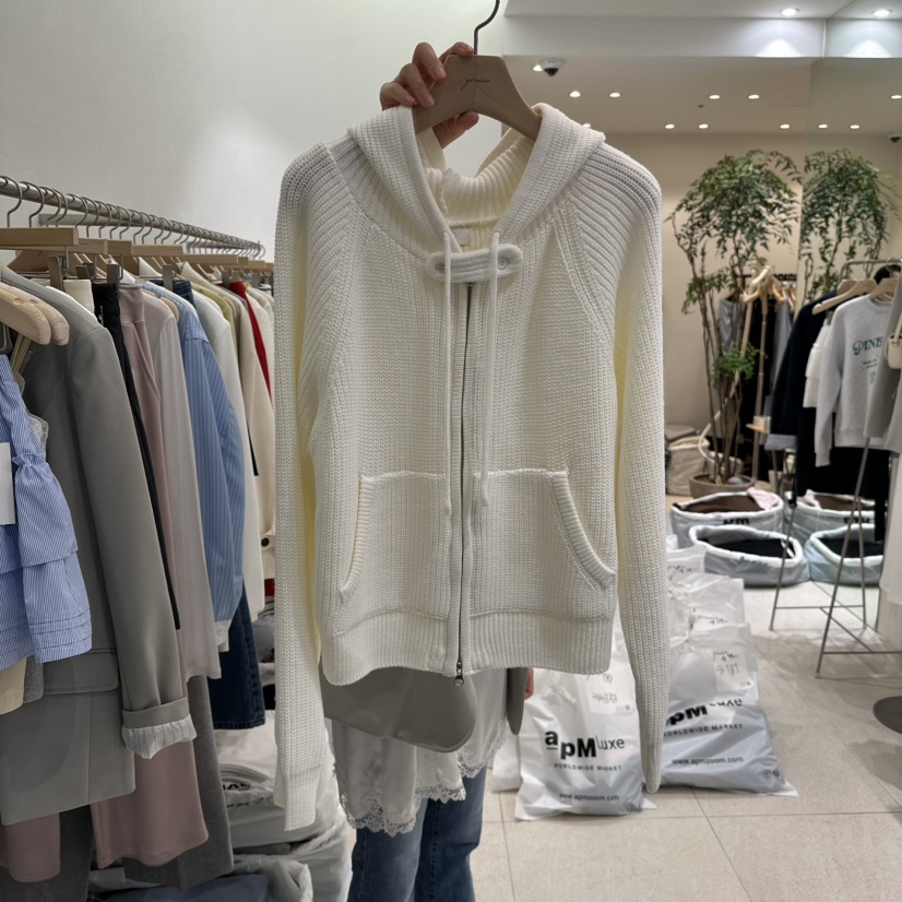 GRACIA東大門實拍女士新品職業休閑熱賣真品針織衫拉鏈連帽GRACIA針織衫圖色1