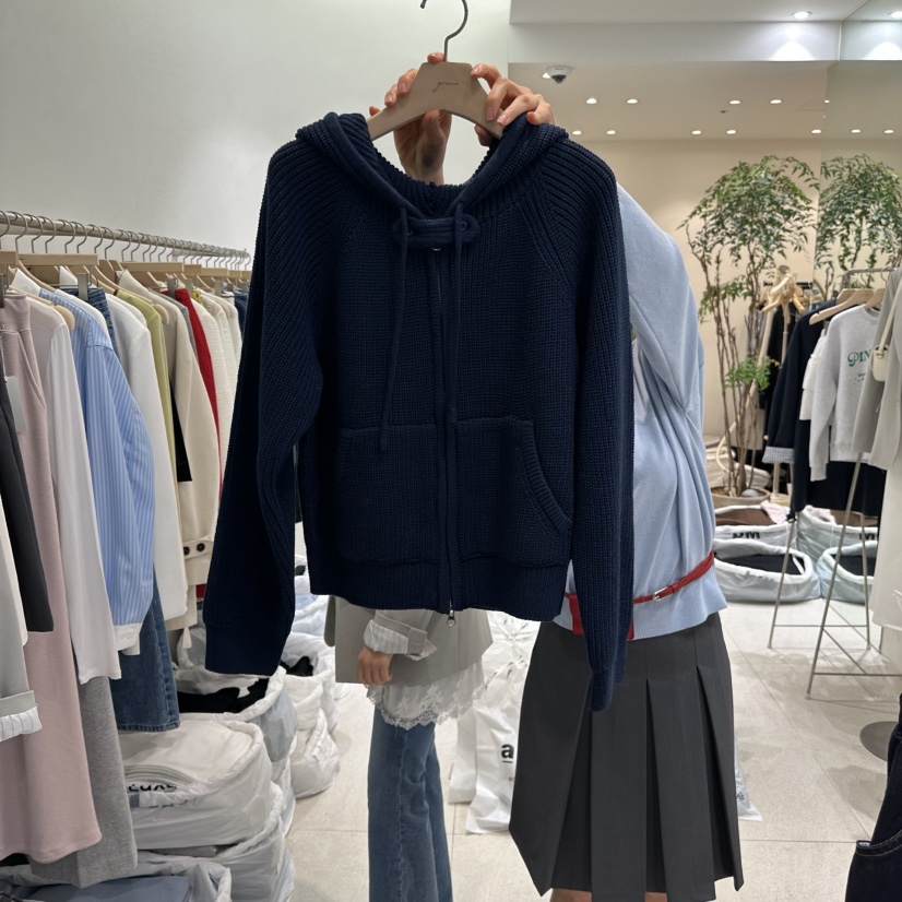 GRACIA東大門實拍女士新品職業休閑熱賣真品針織衫拉鏈連帽GRACIA針織衫圖色3