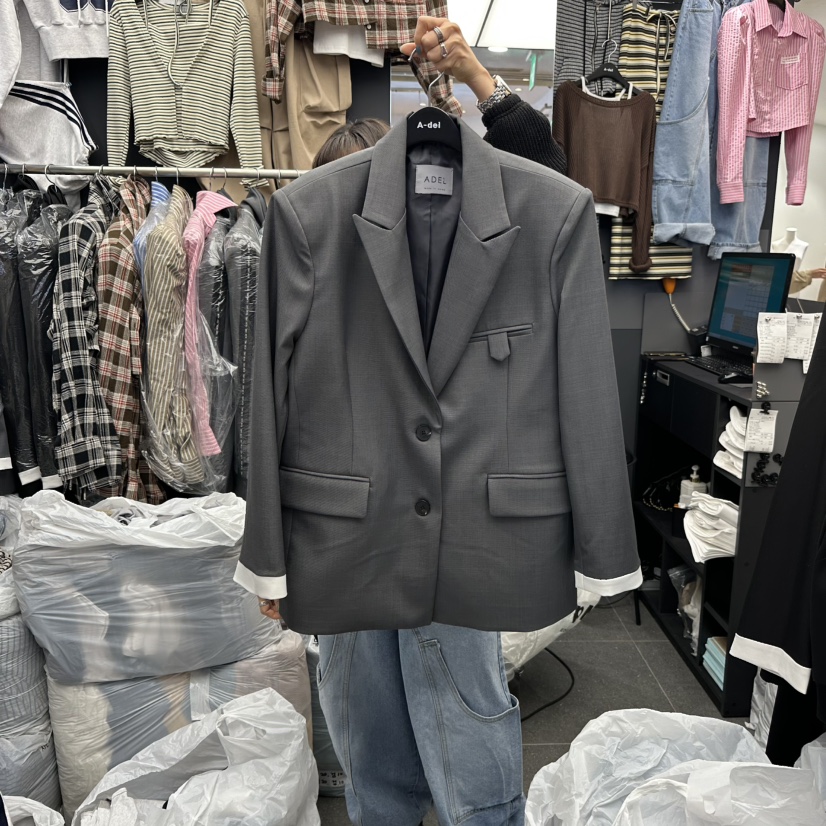 A-DEL東大門實拍女裝新品人氣真品職業休閑時尚熱賣夾克A-DEL夾克圖色1