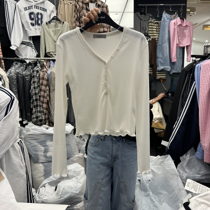 A-DEL東大門實拍女裝新款推薦熱賣時尚休閑真品26春夏長袖T恤A-DEL長袖T恤圖色1