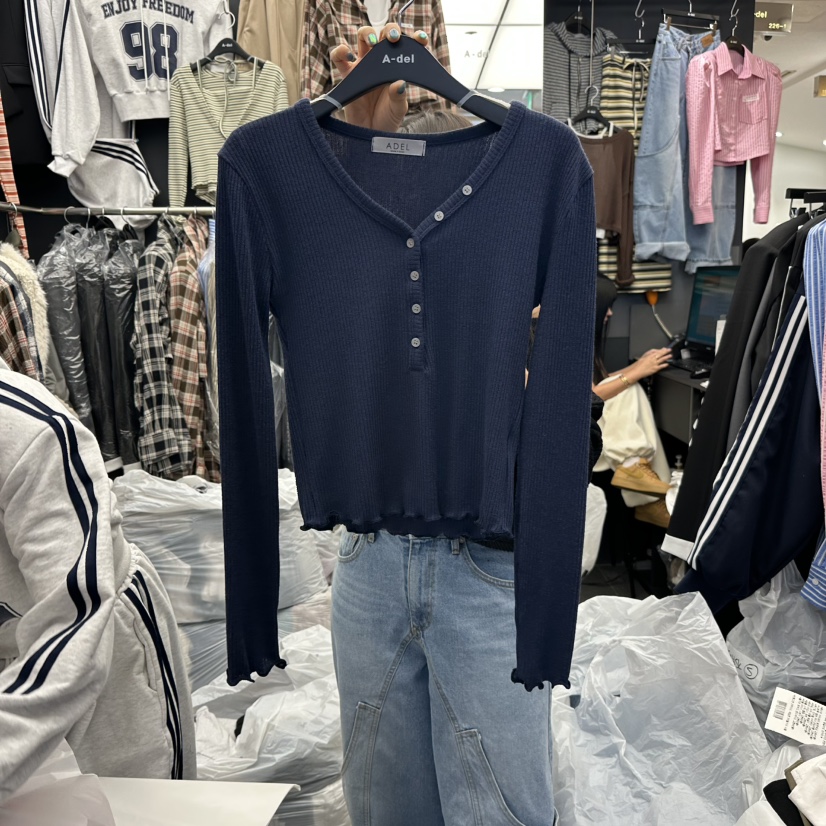 A-DEL東大門實拍女裝新款推薦熱賣時尚休閑真品26春夏長袖T恤A-DEL長袖T恤圖色2