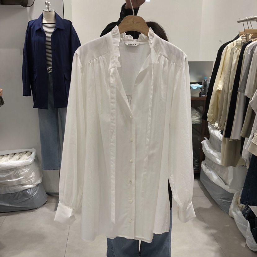 ANN MARGRET東大門實拍女裝新款真品襯衫蕾絲衫荷葉邊GRETA.Y襯衫/蕾絲衫圖色1