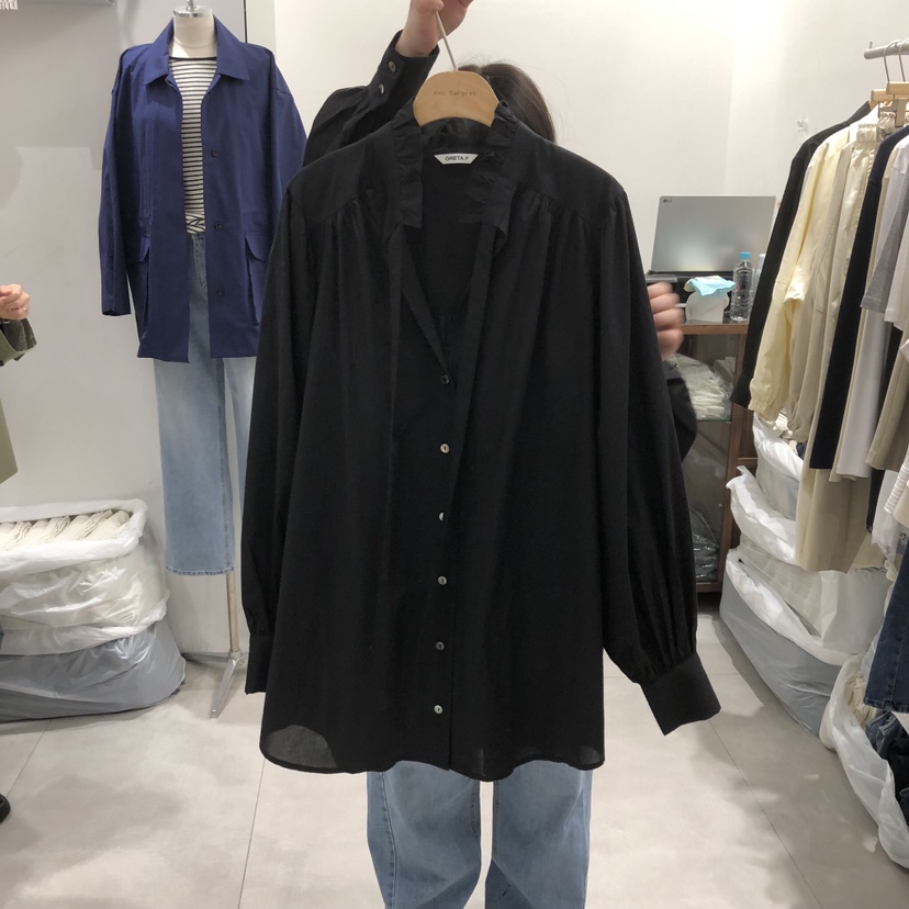 ANN MARGRET東大門實拍女裝新款真品襯衫蕾絲衫荷葉邊GRETA.Y襯衫/蕾絲衫圖色2