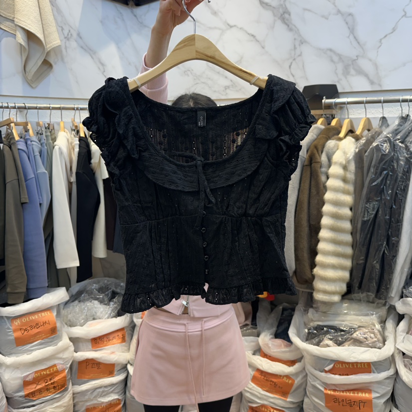 OLIVE TrEE東大門直郵女裝新款26春夏職業吊帶背心荷葉邊OLIVE TrEE吊帶/背心圖色2