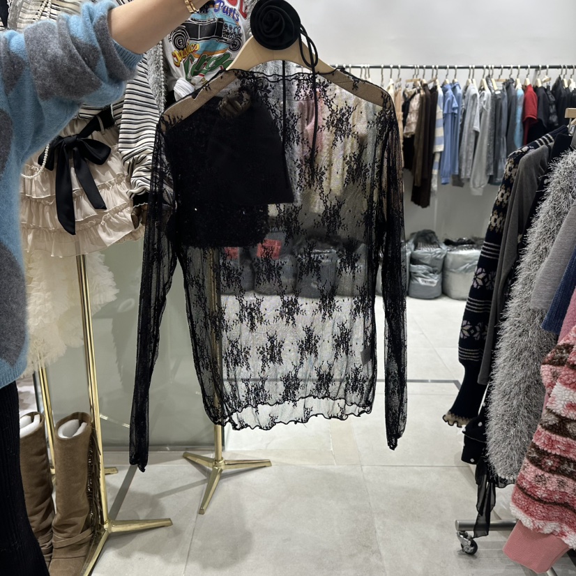 JENNY 1976韓國直郵女裝新款熱賣26春夏真品襯衫蕾絲衫透明JENNY 1976襯衫/蕾絲衫圖色4