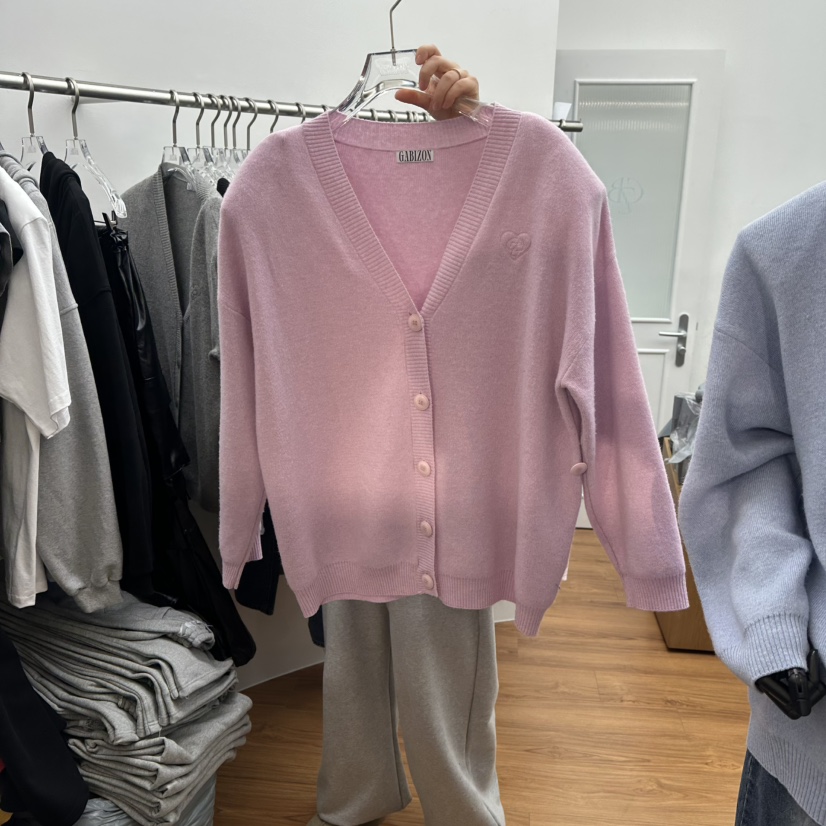 GABIZON韓國代購女士新品推薦職業熱賣26春夏針織衫刺繡開衫GABIZON針織衫圖色1