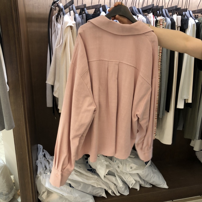 VIRKIN東大門代購女裝新品26春夏休閑時尚襯衫蕾絲衫亞麻VIRKIN襯衫/蕾絲衫