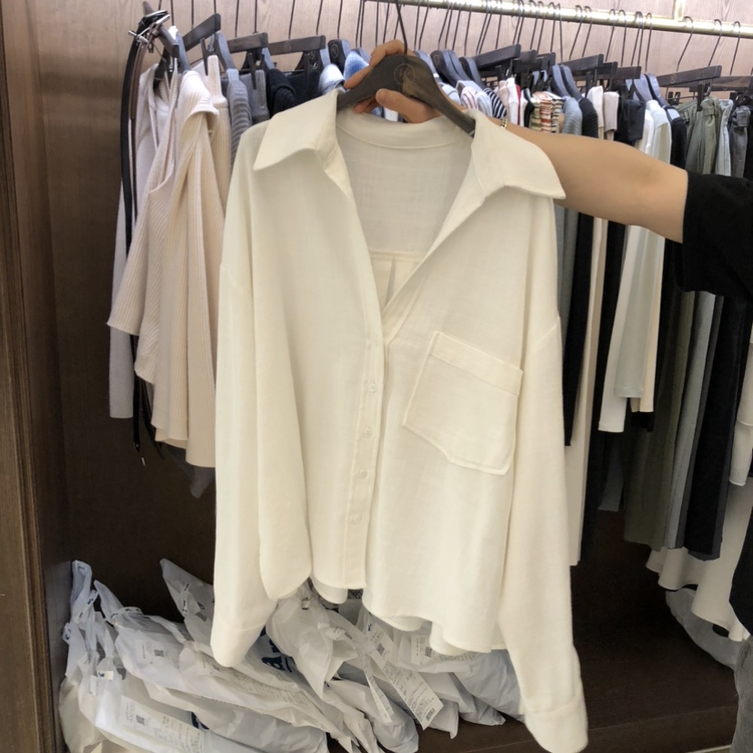 VIRKIN東大門代購女裝新品26春夏休閑時尚襯衫蕾絲衫亞麻VIRKIN襯衫/蕾絲衫圖色1