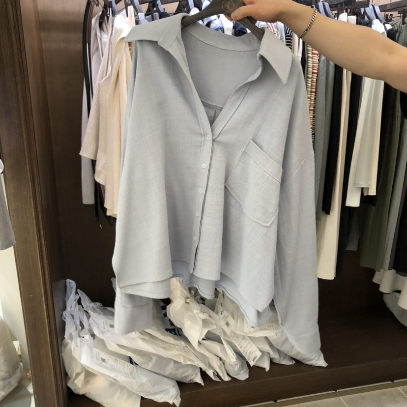 VIRKIN東大門代購女裝新品26春夏休閑時尚襯衫蕾絲衫亞麻VIRKIN襯衫/蕾絲衫圖色3