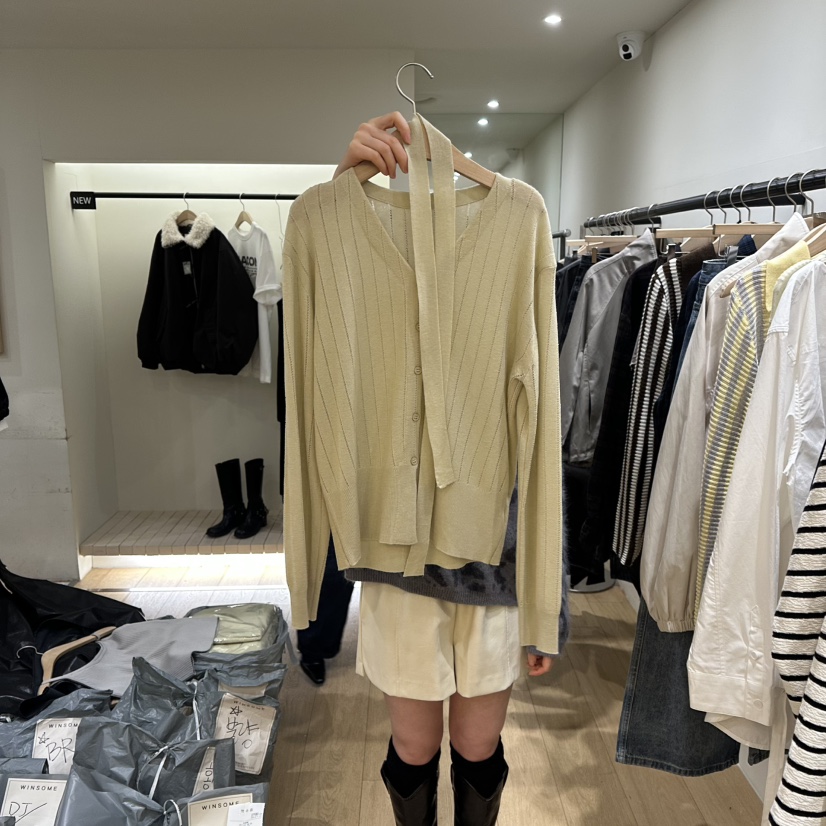 WINSOME東大門代購女裝新款真品推薦熱賣人氣針織衫含脖帶WINSOME針織衫圖色1