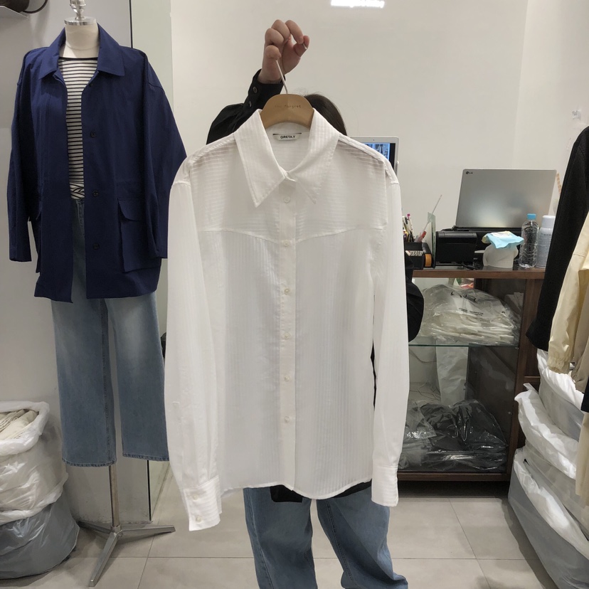 ANN MARGRET韓國直郵女士新款時尚襯衫蕾絲衫GRETA.Y襯衫/蕾絲衫圖色1