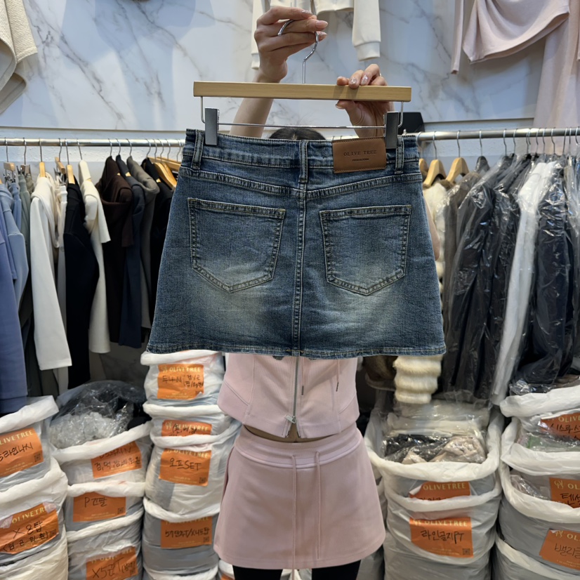 OLIVE TrEE東大門直郵女士新款真品推薦時尚人氣短裙磨毛OLIVE TrEE短裙