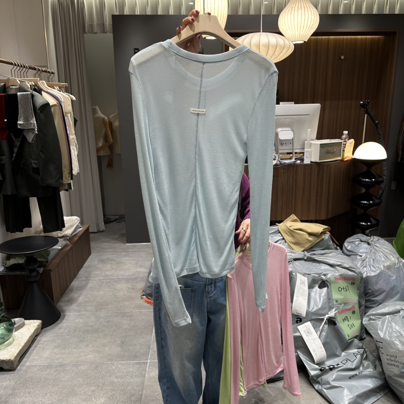 BABYTOUCH東大門實拍女裝新款休閑推薦26春夏長袖T恤天絲BABYTOUCH長袖T恤