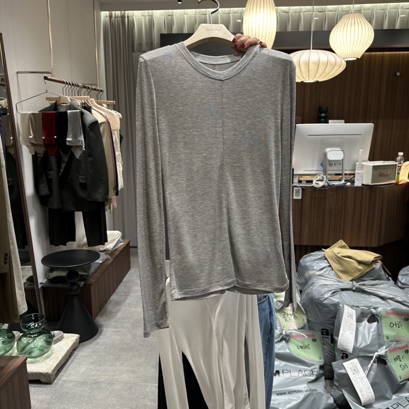 BABYTOUCH東大門實拍女裝新款休閑推薦26春夏長袖T恤天絲BABYTOUCH長袖T恤圖色1