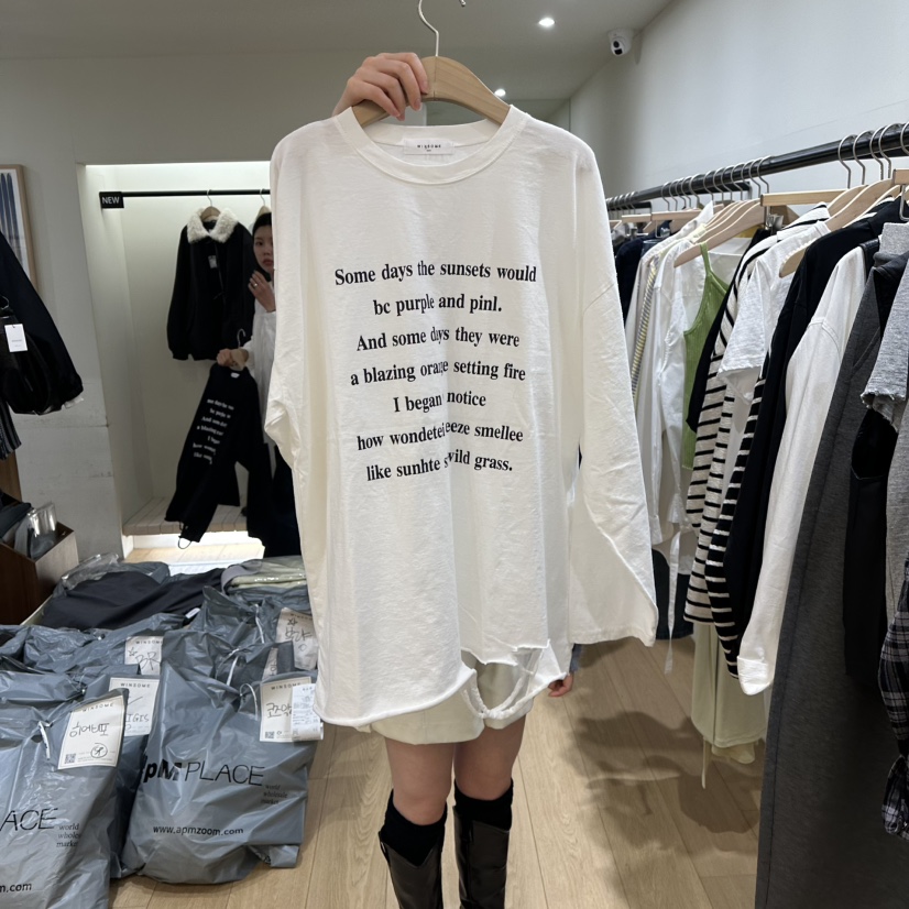 WINSOME韓國代購女裝新款休閑人氣26春夏職業時尚長袖T恤WINSOME長袖T恤圖色1