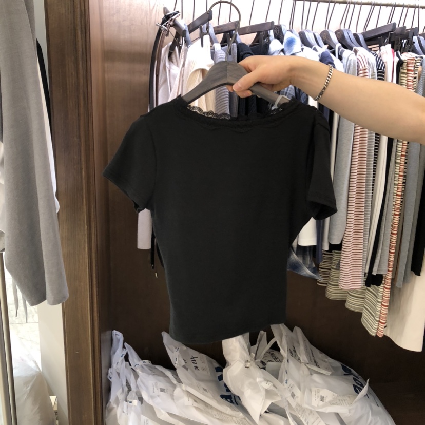 VIRKIN東大門代購女士新款26春夏時尚職業熱賣推薦T恤蕾絲VIRKINT恤