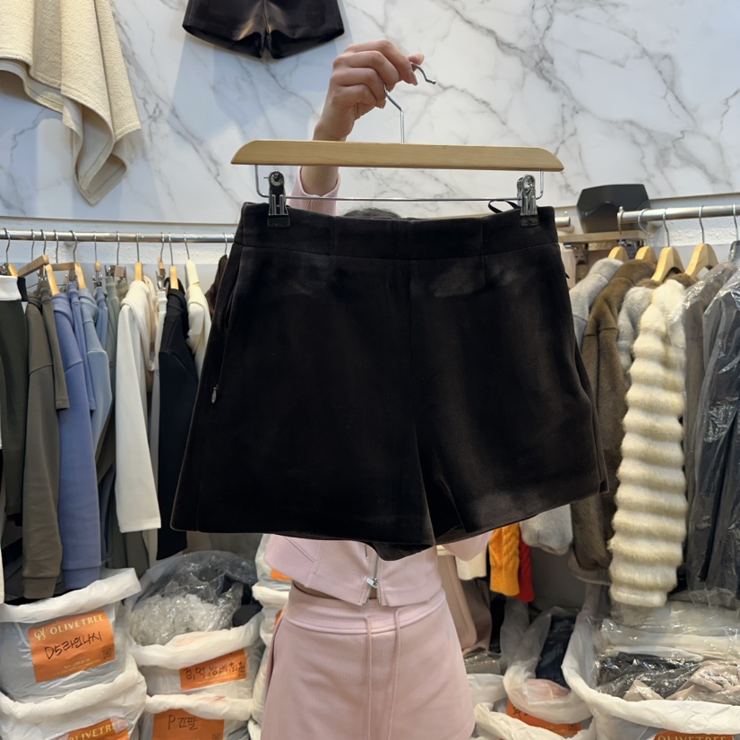 OLIVE TrEE韓國直郵女裝新品真品職業休閑推薦裙褲天鵝絨OLIVE TrEE裙褲圖色1