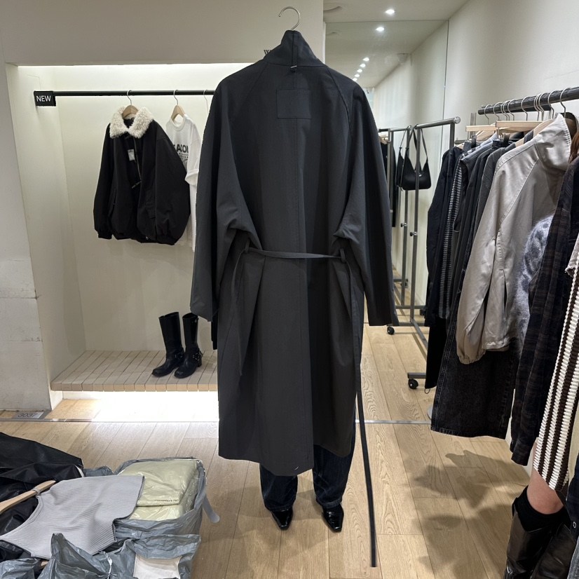 WINSOME東大門代購女裝新品職業時尚人氣休閑長款風衣含腰帶WINSOME長款風衣