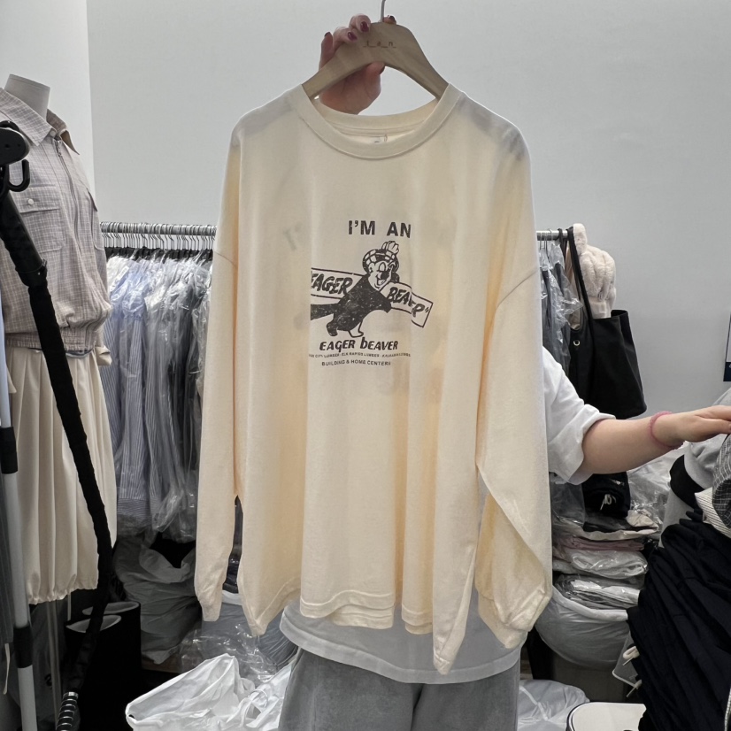 TAN&amp;COMO韓國代購女裝新款真品熱賣時尚職業長袖T恤tan-COMO長袖T恤圖色2