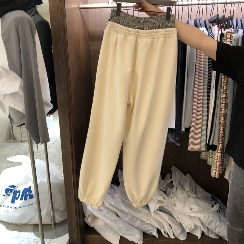 VIRKIN韓國代購女士新品真品26春夏休閑人氣時尚休閑褲格紋VIRKIN休閑褲