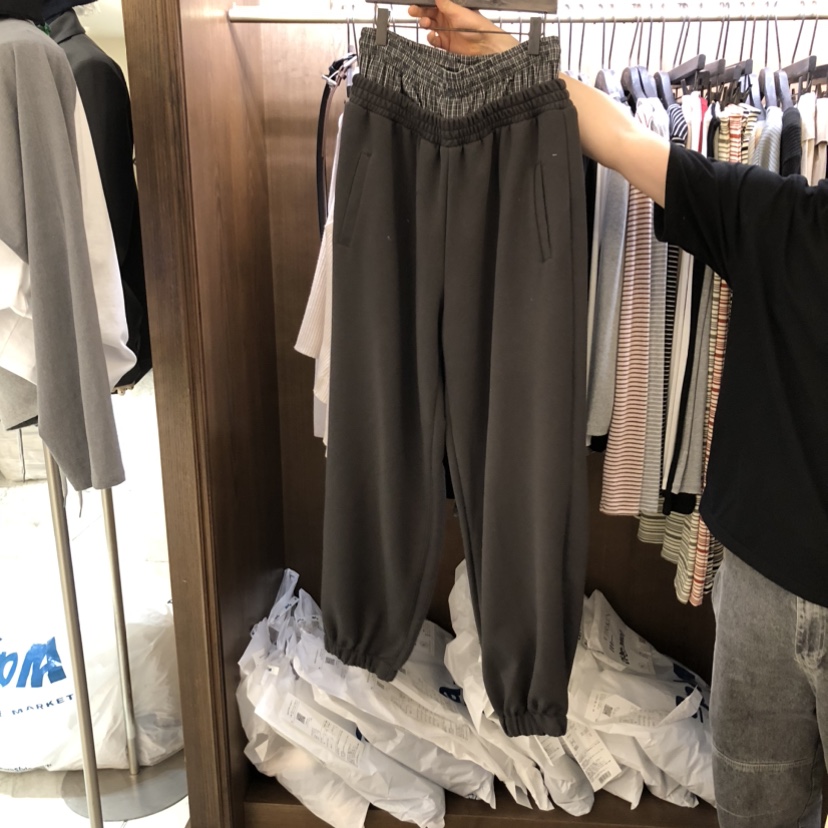 VIRKIN韓國代購女士新品真品26春夏休閑人氣時尚休閑褲格紋VIRKIN休閑褲圖色1