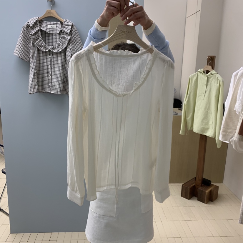 THEPLAN韓國代購女士新款休閑熱賣時尚人氣真品襯衫蕾絲衫THE PLAN襯衫/蕾絲衫圖色1