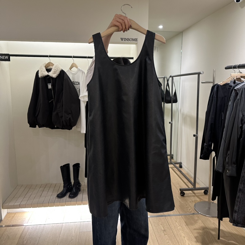 WINSOME韓國代購女士新品熱賣26春夏職業休閑時尚連衣裙皮革WINSOME連衣裙