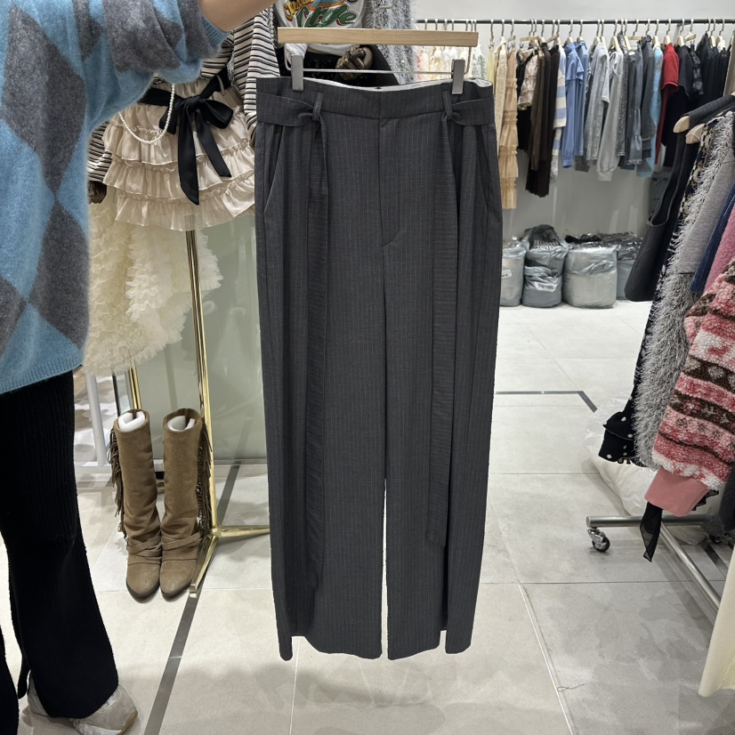 JENNY 1976韓國直郵女士新款時尚人氣真品推薦休閑褲含腰帶JENNY 1976休閑褲圖色1墨色