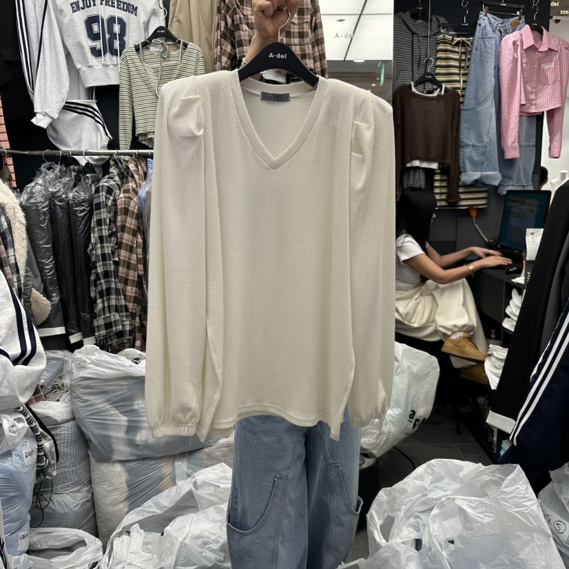 A-DEL韓國直郵女士新款休閑人氣熱賣26春夏職業真品長袖T恤A-DEL長袖T恤圖色1