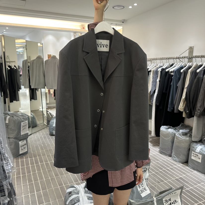 VIVE韓國代購女裝新品推薦真品休閑26春夏職業時尚人氣夾克VIVE夾克圖色2