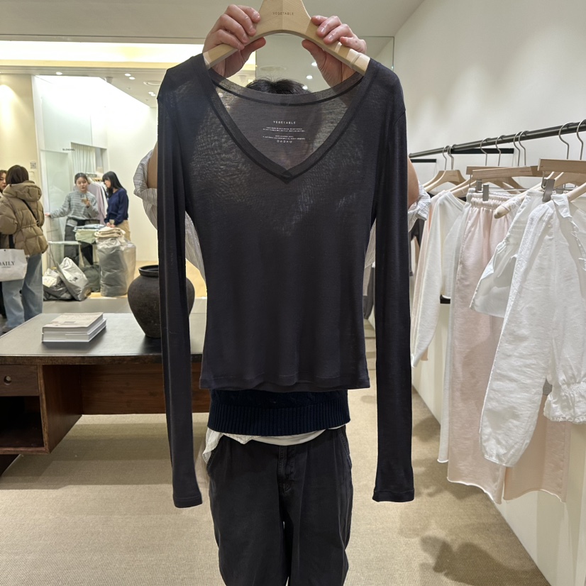 VEGETABLE東大門直郵女裝新款真品職業時尚休閑熱賣長袖T恤VEGETABLE長袖T恤圖色2