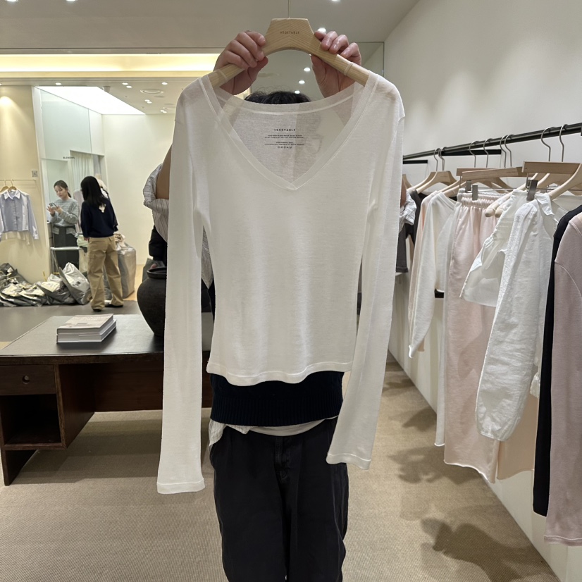 VEGETABLE東大門直郵女裝新款真品職業時尚休閑熱賣長袖T恤VEGETABLE長袖T恤圖色3