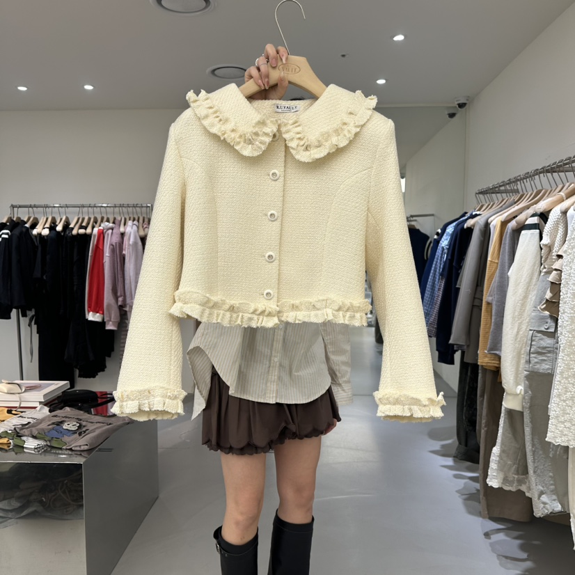 VAULT東大門代購女士新品職業休閑人氣26春夏真品夾克粗花呢VAULT夾克圖色1