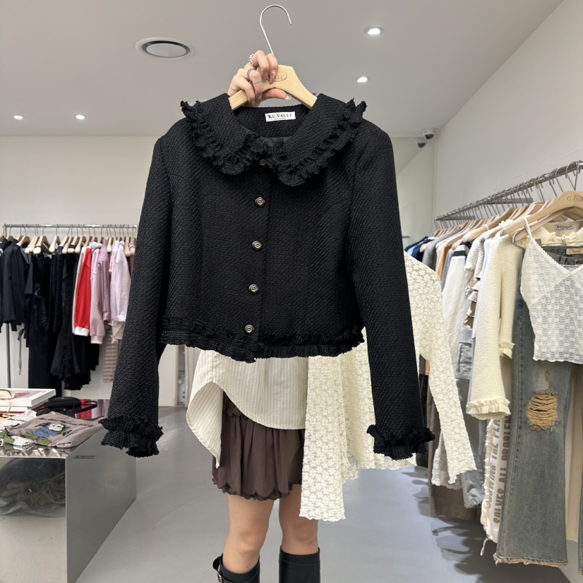 VAULT東大門代購女士新品職業休閑人氣26春夏真品夾克粗花呢VAULT夾克圖色2